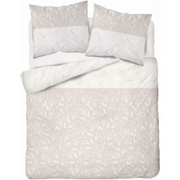 Pościel flanelowa 220x200 beżowa listki Flanela