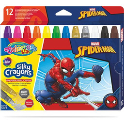 Kredki żelowe, wykręcane, Colorino Kids, Spiderman, 12 kolorów