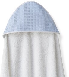 Okrycie kąpielowe 100x100 Fartuch biały niebieski ręcznik