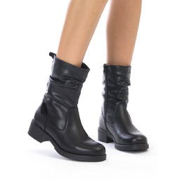 Sergio Leone Botki Damskie Skórzane Ocieplane Czarne-36