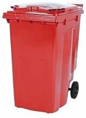 Saro 2-kołowy duży pojemnik na odpady, 340L, czerwony