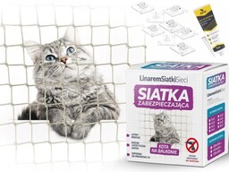 LINAREM Zestaw siatka na balkon dla kota, przeciw