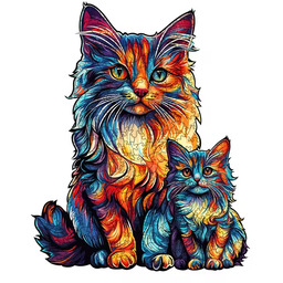 PUZZLE DREWNIANE KOTY 94EL 22CM