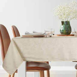 Obrus prostokątny z żakardowym wzorem w liście bananowca