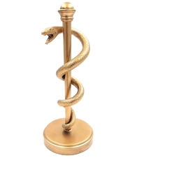 FIGURKA DEKORACYJNA złota laska eskulapa, wysoka, symbol sztuki