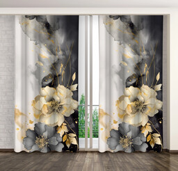 Zasłona w kwiaty na taśmie FLORISMA ZMB-99 Mariall