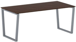Biurko PRIMO IMPRESS, 180x90 cm, szaro-srebrna podstawa, orzech