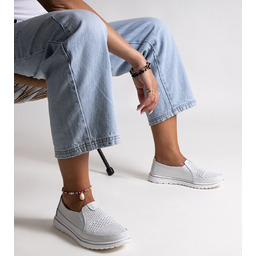 Jasnoszare skórzane półbuty Vinceza-38