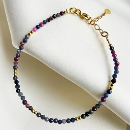 Pakamera Bransoletka z kamieni Rubiny i szafiry