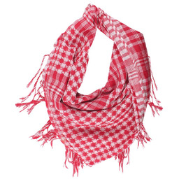 Jasnoczerwona Arafatka, Duża Cienka Chustka -Pako Jeans- Kratka,