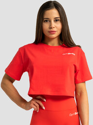 GymBeam Damska koszulka Cropped Limitless Hot Red