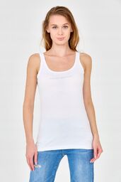 EMPORIO ARMANI Biały damski top z dżetowym logo