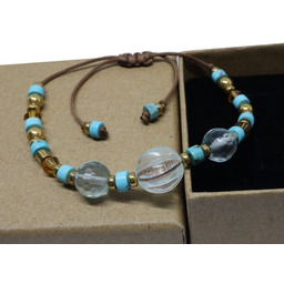 Bransoletka sznurkowa z kamieniami w pudełku 9126 [05]