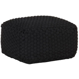 Elior Pufa czarna bawełniana kwadratowa - Sadox