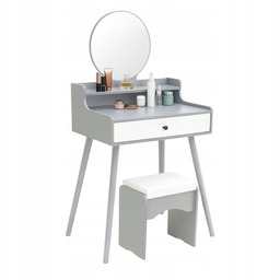 Toaletka Kosmetyczna Steamy Z Lustrem Szary Styl Skandynawski