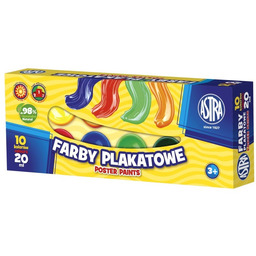 Farby plakatowe ASTRA 10 kolorów 20 ml 87474