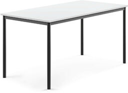 Stół BORÅS, 1600x800x760 mm, biały laminat, antracyt