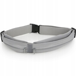 Pas do biegania biodrowy elastyczny wodoodporny ODBLASKOWY szary