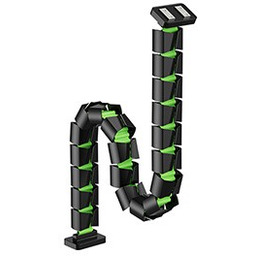 Organizér kabelů, magnetický husí krk, černo zelený, 1285mm,