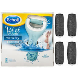 Scholl Velvet Wet Dry Pilnik+ładowarka + 5 Rolek