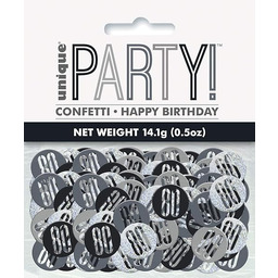 Unique Party 83831 Czarny pryzmatyczny konfetti na 80.