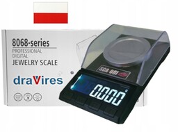 Waga elektroniczna jubilerska draVires 100g 0.001g naklejka