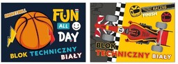 Blok techniczny A4 biały 10 kartek NO NAME-CHŁOPIEC