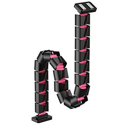 Organizér kabelů, magnetický husí krk, černo-růžový, 1285mm, pro