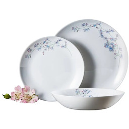 Ambition Serwis Obiadowy Linum Kwiaty Okrągłe Talerze
