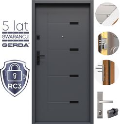 Drzwi Wejściowe RC3 GERDA Teledo Black Stalowe