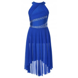 Sukienka Taniec Liryczny Współczesny Balet Body Kostium Niebieski