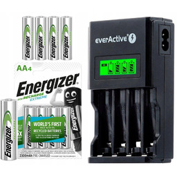 Ładowarka z LCD everActive NC-450 Black 4x Energizer