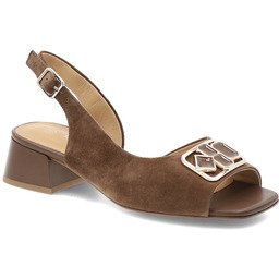 S.Barski Sandały damskie, cholewka ze skóry naturalnej