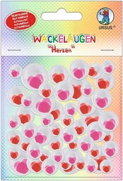 Ursus 8530001 - Wiggly eyes "Hearts", samoprzylepne oczy