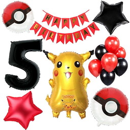 ZESTAW BALONÓW NA 5 URODZINY 5 LATEK POKEMON