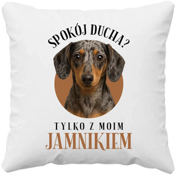 Spokój ducha? Tylko z moim jamnikiem - poduszka