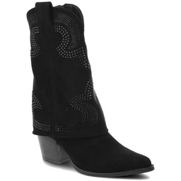 S.Barski Czarne Kozaki Eleganckie Kowbojki Damskie