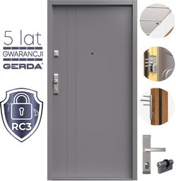 Drzwi Wejściowe RC3 GERDA Tokio Stalowe do mieszkań