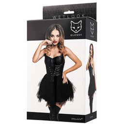 Glossy Elisia zmysłowa sukienka black l