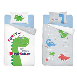 Detexpol Pościel bawełniana 90x120 dinozaur zielona 3953 B