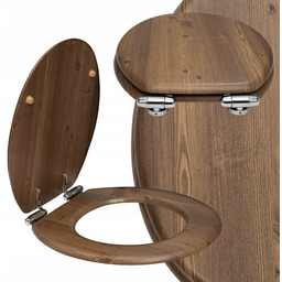 Deska Sedesowa Wolnoopadająca Do Wc Faktura Drewna Brązowa