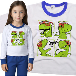 Piżama dziecięca Śmieszny Dinozaur Dino T Rex 98/104