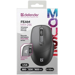 DEFENDER MYSZ FEAM MM-296 RF SILENT CZARNA