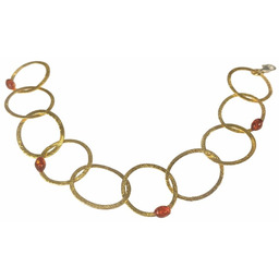 Bransoletka pozłacana z koniakowym bursztynem