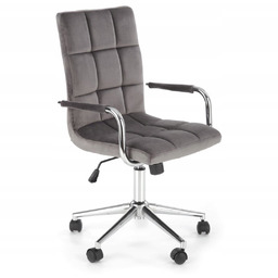 Fotel biurowy młodzieżowy krzesło obrotowe szare welur
