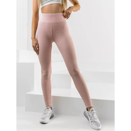 Różowe prążkowane legginsy damskie Denley 10328