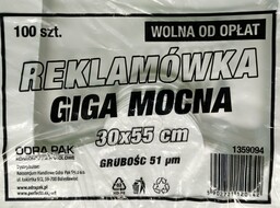 Reklamówka 30x55 HDPE biała 51 mic 100 szt