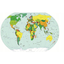 PUZZLE Polityczna Mapa Świata i Flagi A3 252