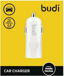 Budi - Ładowarka samochodowa USB (Biały)