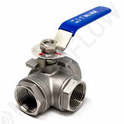 Zawór kulowy trzydrogowy Gw 1/2" SS316 Typ:L nierdzewny